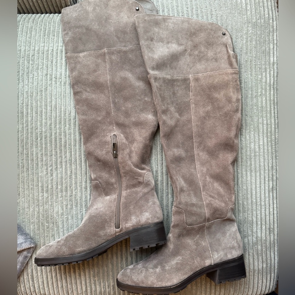 New brown Suede over the knee Boots size 9